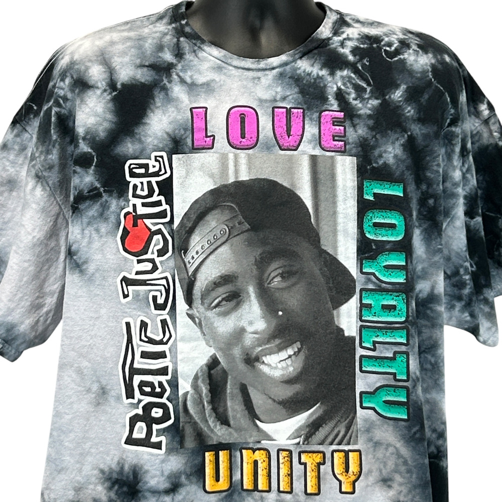 Poetic Justice Tupac T Shirt 2Pac Movie Tie Dye Chemistry Gray Unisex 3XL XXXL